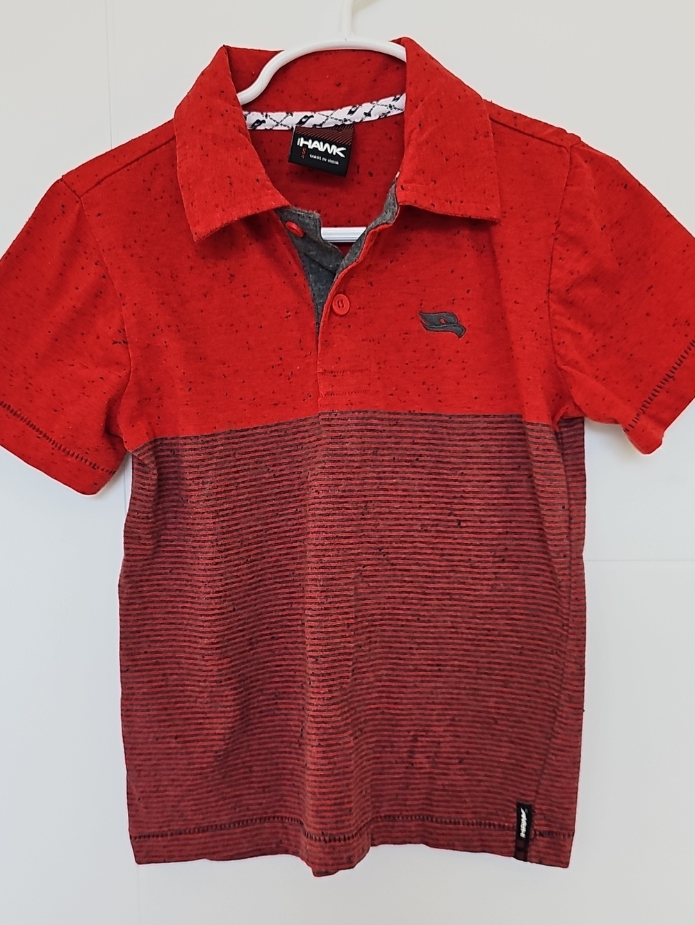 Tony Hawk Red & Gray Heathered Polo Boys Sz S